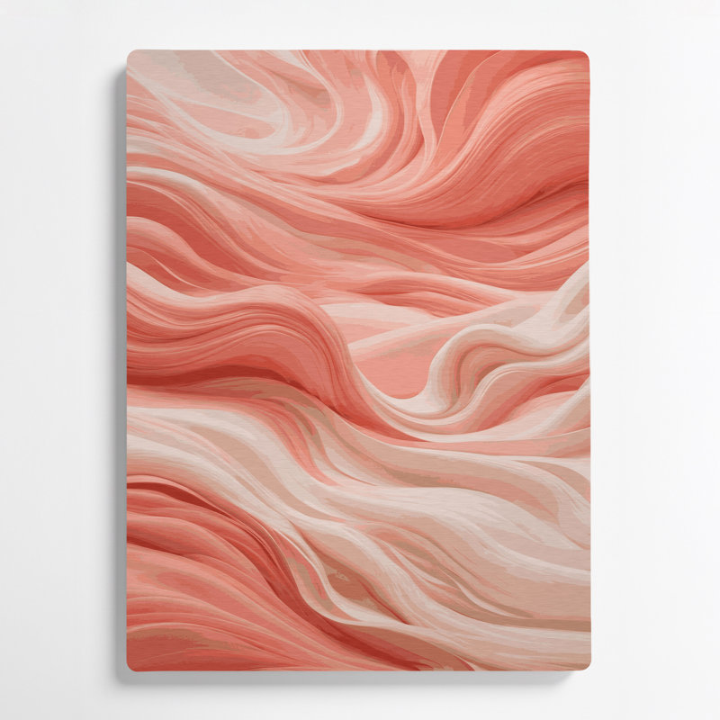 «Abstract Landscape 3», art mural en métal rose