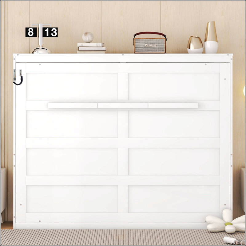Lit escamotable double, Blanc, Double