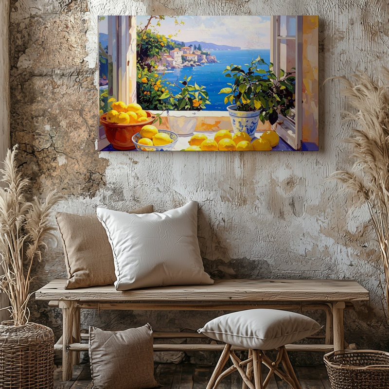 Toile murale "Nature morte avec vue sur la mer", H 16 po x l 20 po