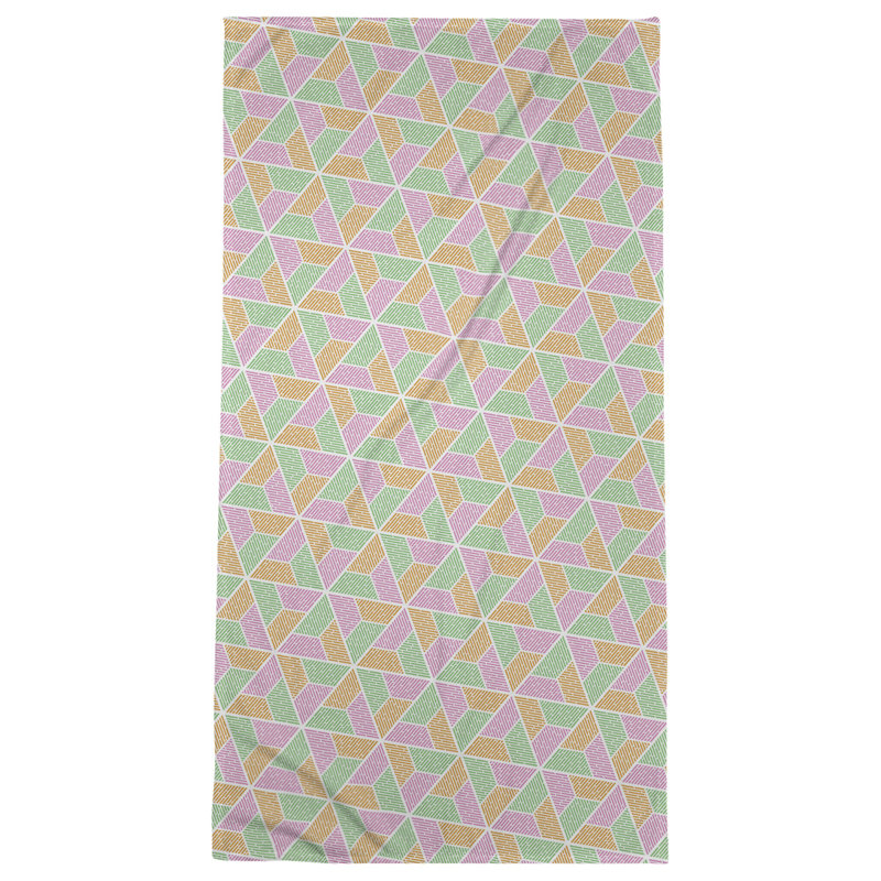 Katelyn Elizabeth Cotton Blend Bath Towel, Green/Pink/Orange