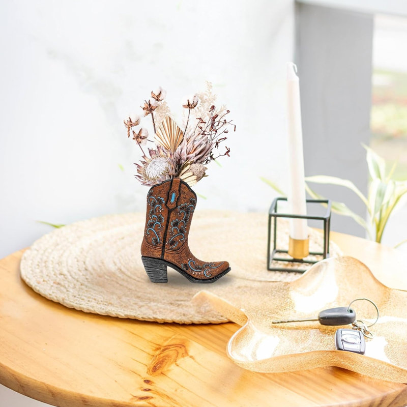 Vase en résine rustique Western