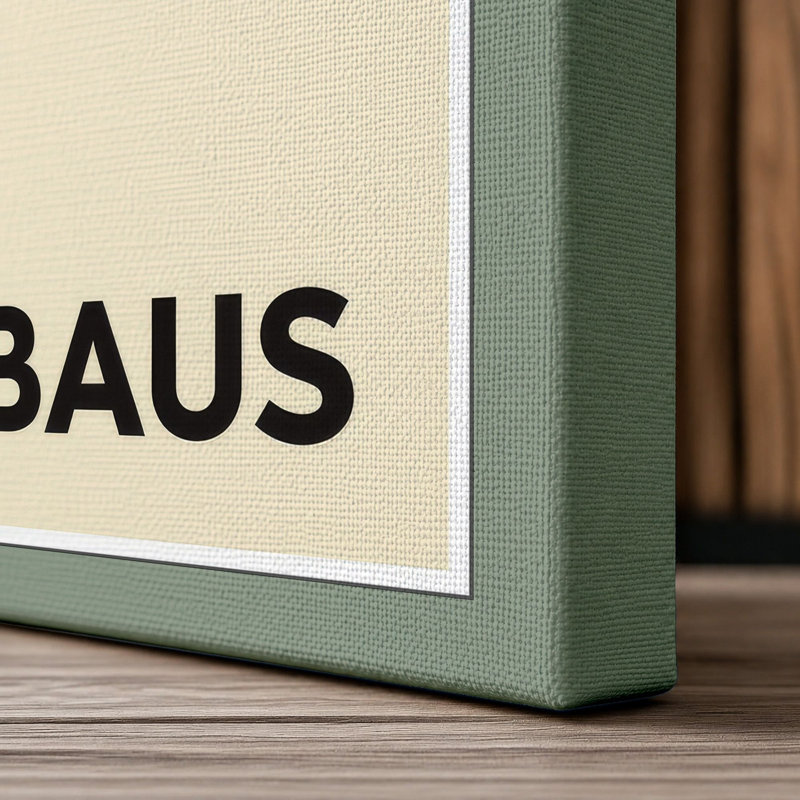 Rainbaus Modernist Geometric - Wrapped Canvas, 18x12 - 45.7 x 30.5 cm, Sage Border
