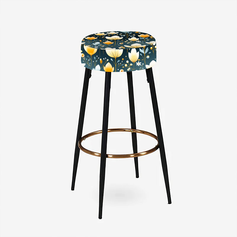 Scandinavian Botanical Collage III - Ensemble de 2 tabourets de bar botaniques