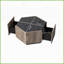 Table basse hexagonale industrielle avec 2 tiroirs, chêne chaud et amp; Noir texturé imperméable et facile à assembler