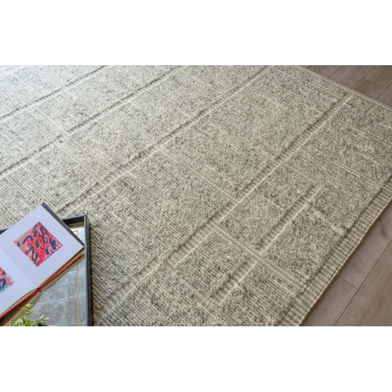 Alba Hand Knotted New Zealand Wool Gray Area Rug, 10'X14'