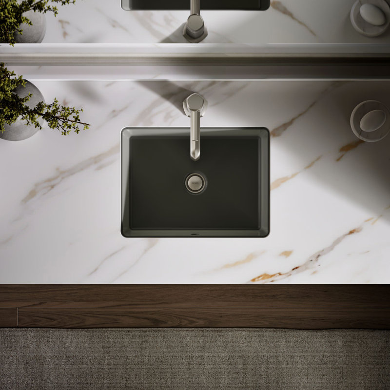 Under-Mount Bathroom Sink, Thunder Gray