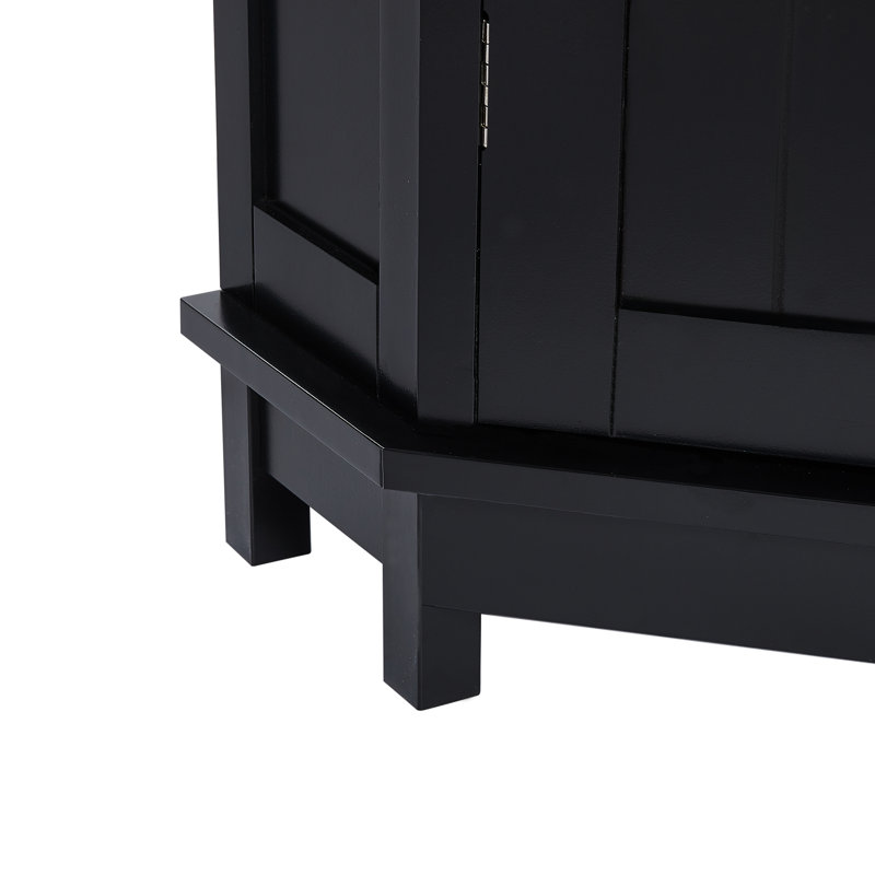 Ulani Contemporary Bathroom Cabinet With Adjustable Shelves And Moisture-Resistant MDF, Black