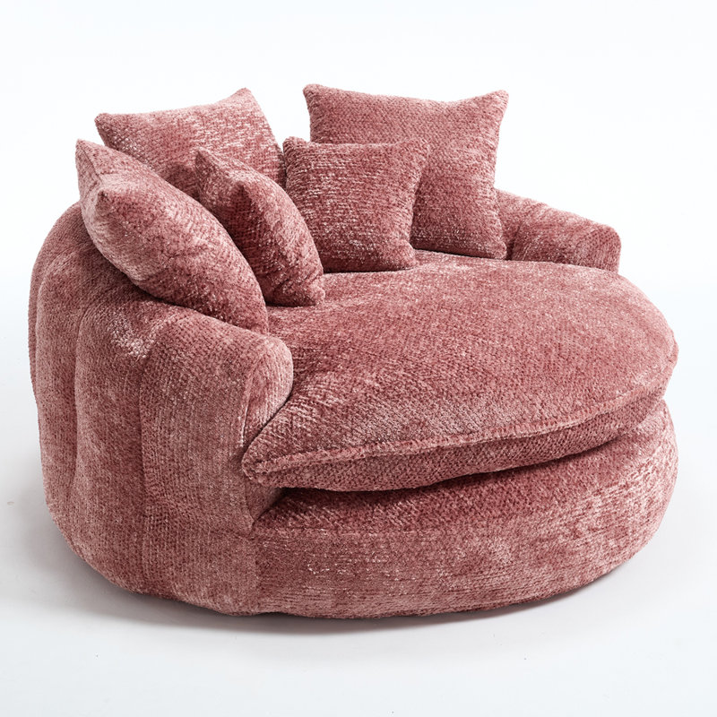 Fauteuil rond surdimensionné de 55 pouces, Rose