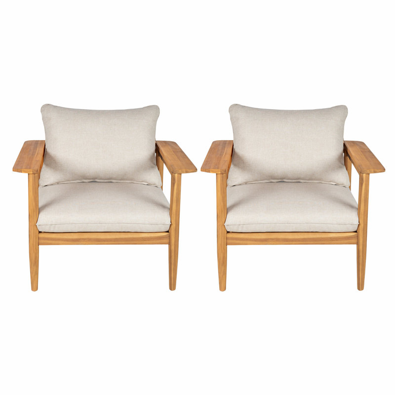 Chaise longue d'extérieur en bois d'acacia Terassi, ensemble de 2