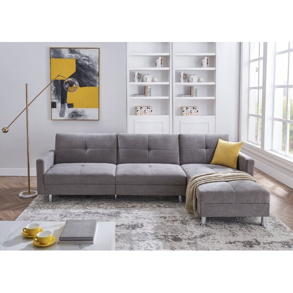 Hendricksen 108" Wide Reversible Sofa Bed and Storage Chaise Sectional