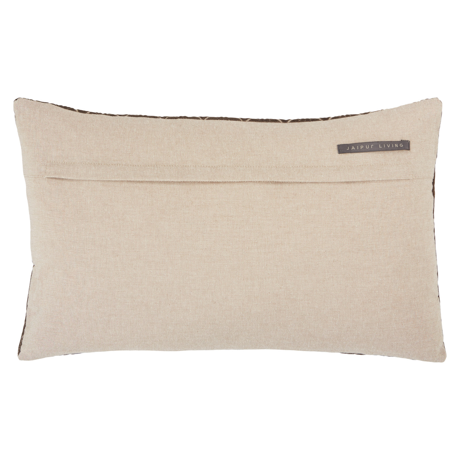 Ryans Embroidered Cotton Lumbar Throw Pillow, Dark Taupe Chevron, Pillow Cover Only - No Insert, Rectangle 16" H x 24" W
