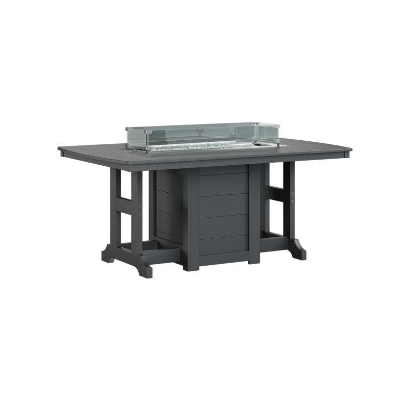 Table de bar avec foyer 72 po Berlin Gardens Garden Classic, H 39,5 po x l 44 po x P 72 po, Noir