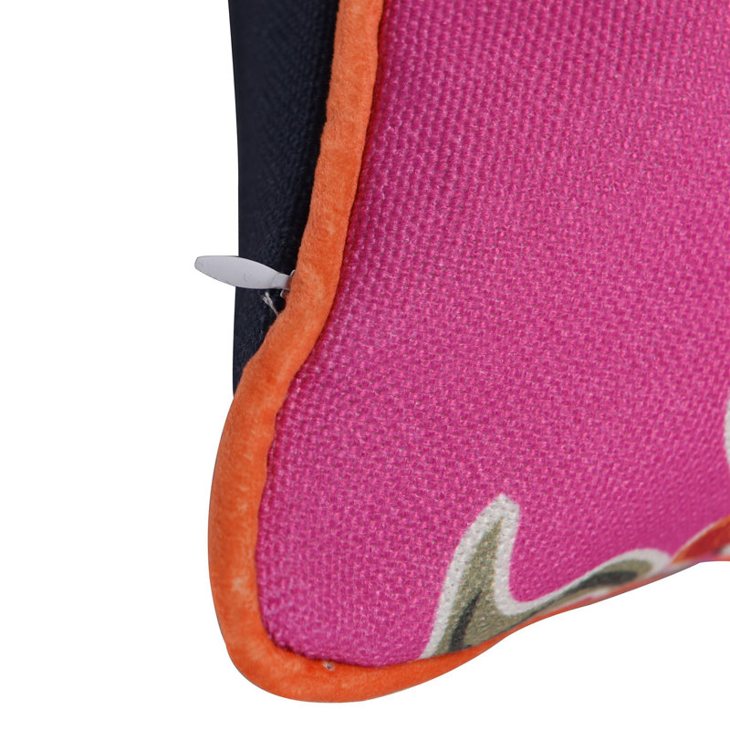 Hot Pink and Navy Velvet Double Sided Throw Pillow