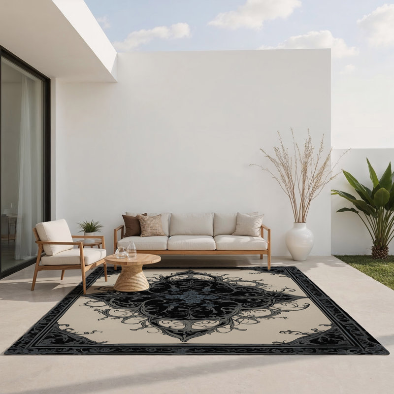 Tapis intérieur et extérieur Enchanted Grace, Rectangle 1 pi 6 po x 2 pi 6 po