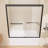 56" - 60'' W X 62'' H Double Sliding Tub Door Semi-frameless Matte Black Shower Screen Bypass Aluminum Alcove Door with Clear Tempered Glass