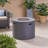 Caelan Round Concrete Propane Smokeless Fire Pit Table with Hidden Fuel Tank-1646515832