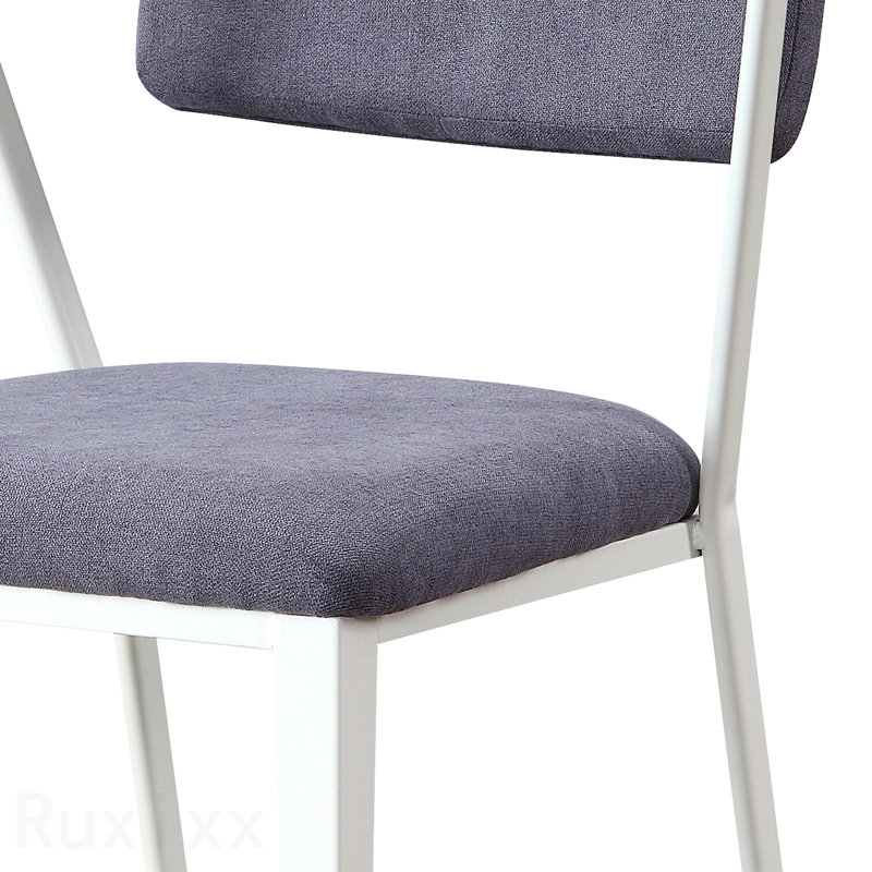 Chaise de bureau rembourrée grise et blanche, Blanc