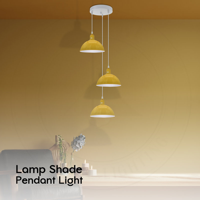 3 - Light Cluster Pendant, Yellow, No, No
