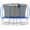 Trampoline d'extérieur rond 12 pi avec filet de sécurité SENCHO GINSYTALIOR 12 pi, capacité de 800 lb, panier de basketball et échelle, trampoline de jardin robuste pour enfants et adultes