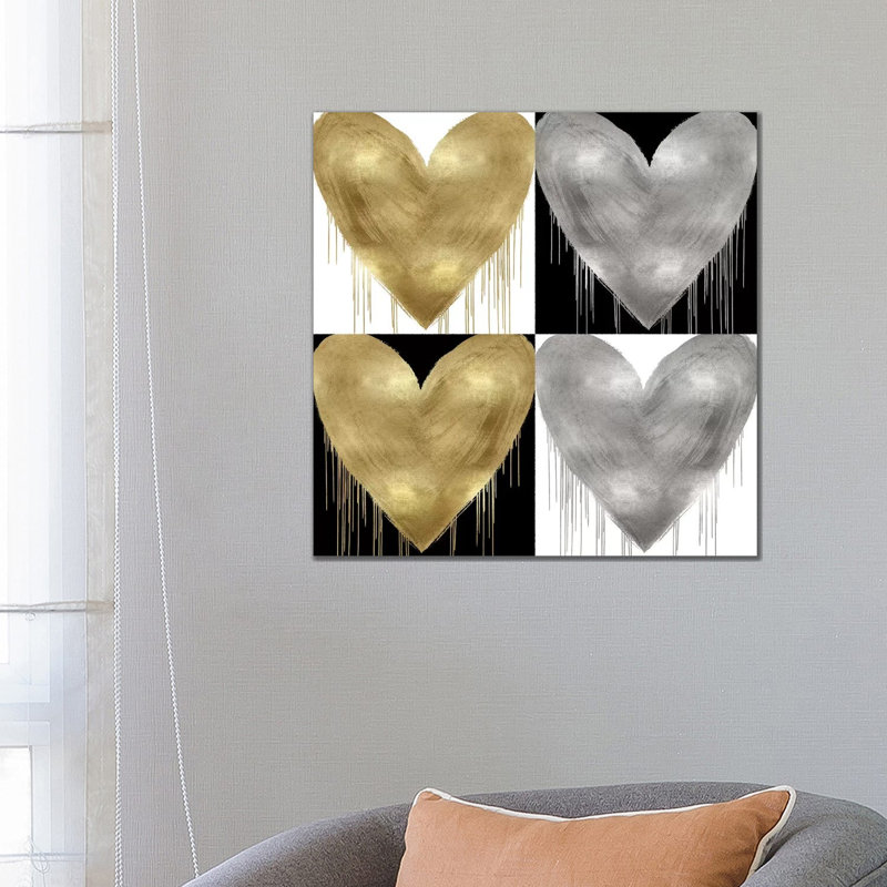 Big Hearted Quartet III by Lindsay Rodgers - Print on Canvas, Wrapped Canvas, 66.04cm H x 66.04cm W x 3.81cm D