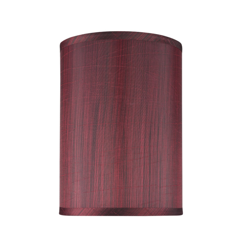 Dark Red Synthetic Fabric Drum Lamp Shade, 8" x 11"