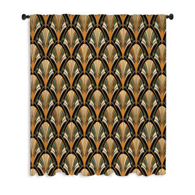 Rideaux Art Deco, panneaux de rideaux occultants géométriques, rideaux rétro
