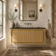 Meuble de rangement mural de salle de bain en contreplaqué de 76 cm (30 po) avec tiroir, comptoir en pierre frittée, sans lavabo, sans robinet ni couvercle de lavabo.