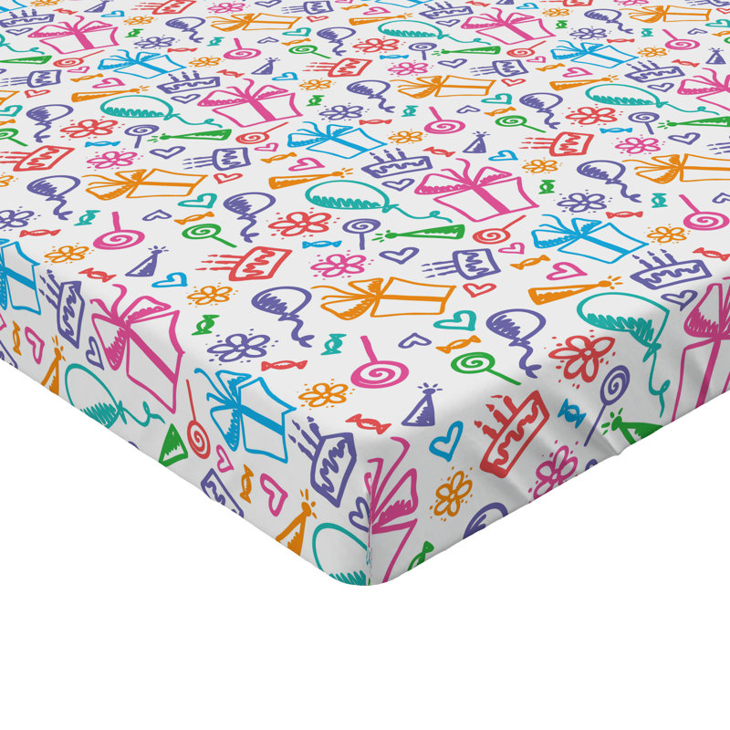 Ensemble de 2 draps-housse Ambesonne Birthday Doodle, Drap-housse grand