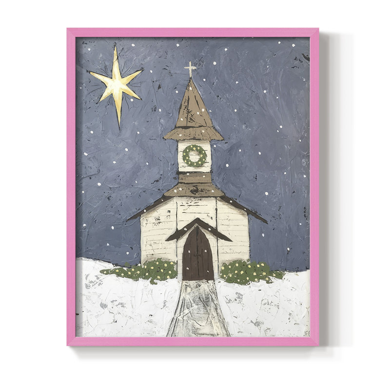 «A Silent Night III», reproduction encadrée - bois massif, H 11 po x l 9 po, Rose