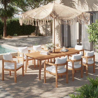Patio 8-person Dining Set With Cushions