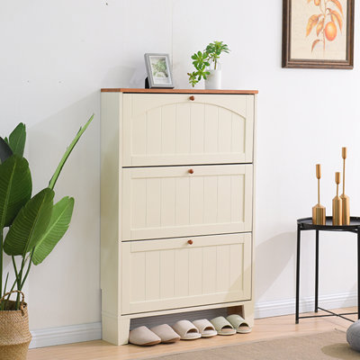 Beige Solid wood Shoe Storage