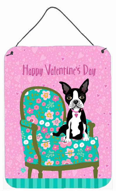 « joyeuse st valentin », impression sur plaque, H 16 po x l 12 po, Boston-terrier