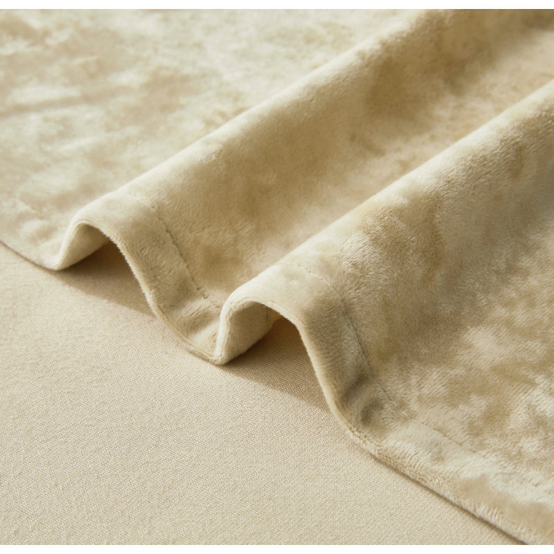 Velvet Bedding Collection Velvet Curtain, 50" W x 84" L, Beige