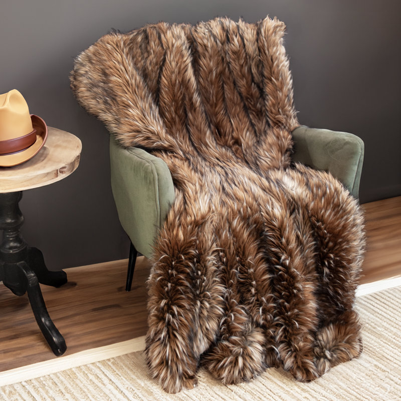 Jeté en fausse fourrure de luxe Thomas Collection® Timberolf, L 58 po x L 60 po