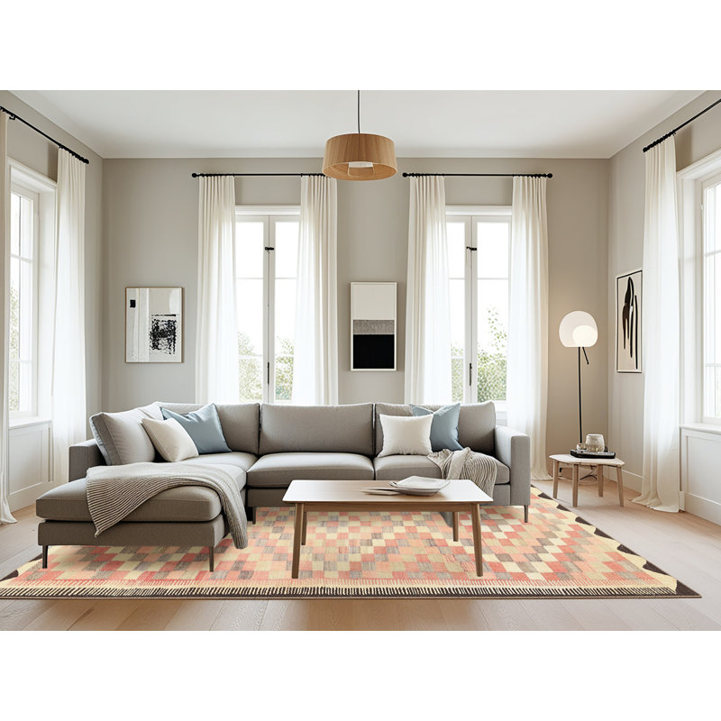 Tapis beige Patchwork, Rectangle 8 pi x 12 pi