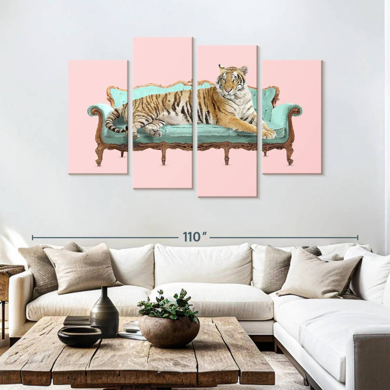 Brampt Lazy Tiger, 54"H x 84"W