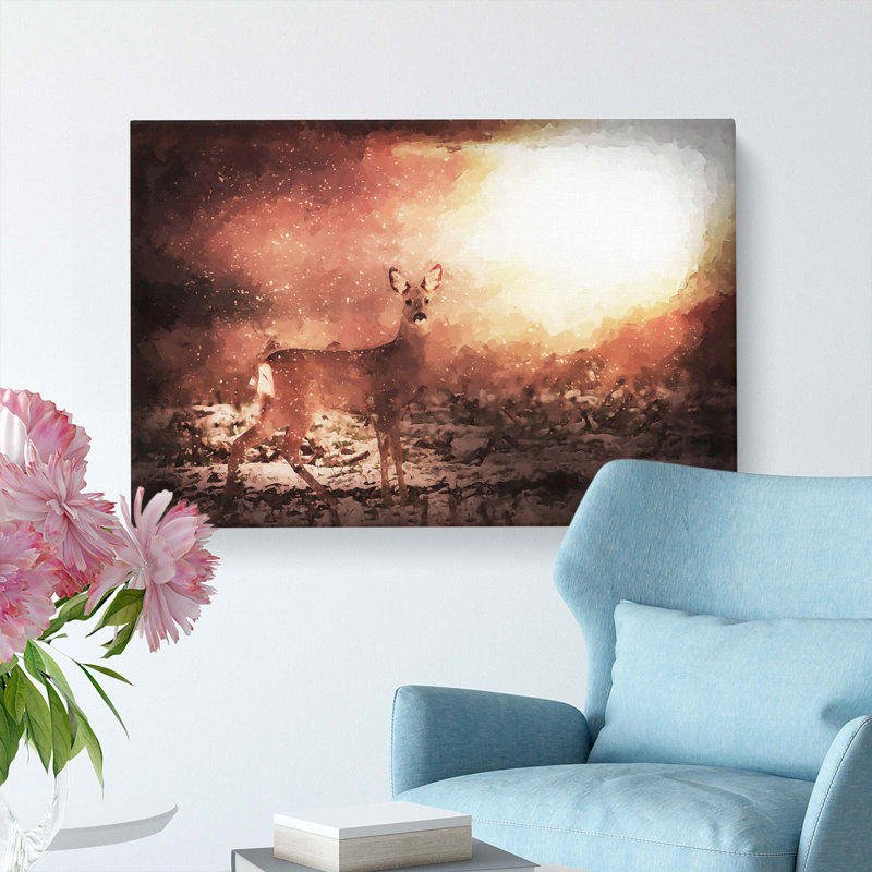 Roe Deer In Sunlight In Abstract - Wrapped Canvas Print, 60cm H x 91cm W x 3cm D