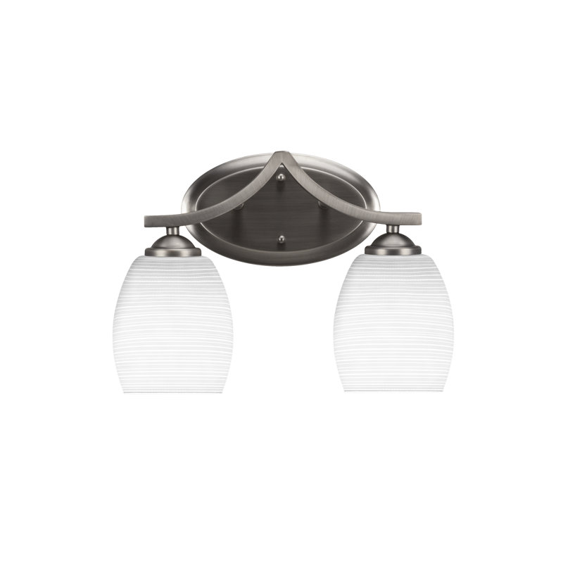 Barre d'éclairage de salle de bain 2 lumières Zilo, Blanc, Graphite