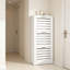Armoire de rangement pour chaussures mince avec 3 tiroirs à portes rabattables, tablettes réglables pour le vestibule, conception ventilée, organisateur autoportant moderne