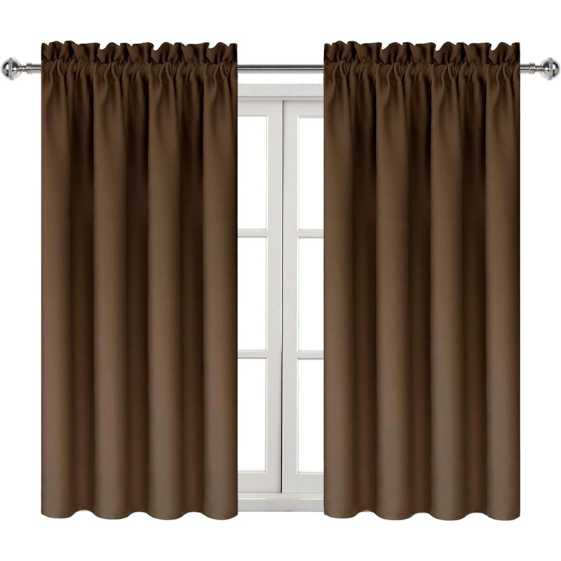 2 Panels Blackout Curtains – Thermal Insulated, Energy Saving & Noise Reducing Bedroom and Living Room Curtains, Set of 2 Rod Pocket Curtain Panels