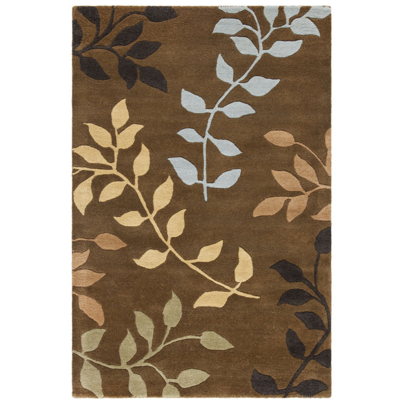 Tapis brun en laine touffeté à la main Chanler, Rectangle 3 pi 6 po x 5 pi 6 po