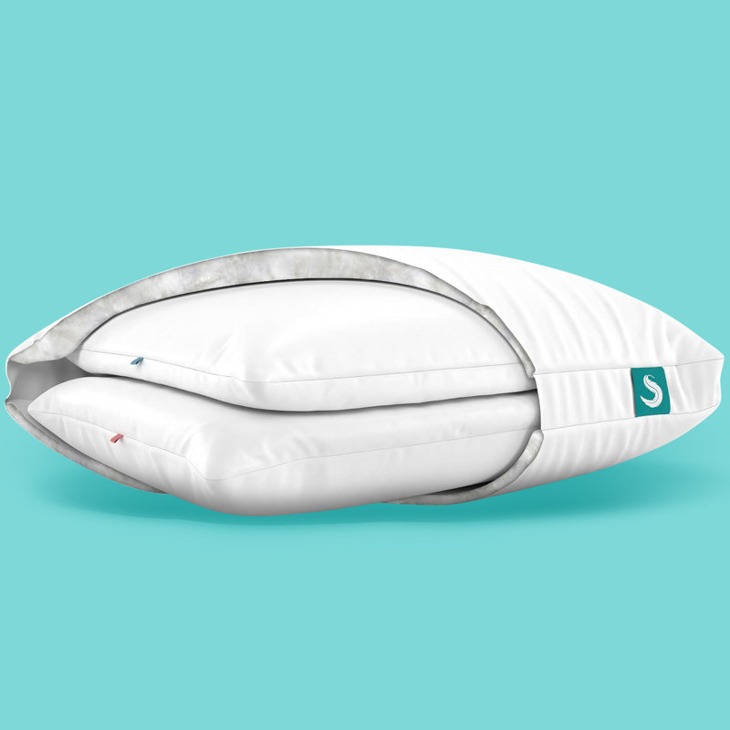 Sleepgram Bed Support Sleeping Pillow with Microfiber Cover, Queen