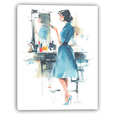 Blue Vanity Wrapped Canvas Wall Art