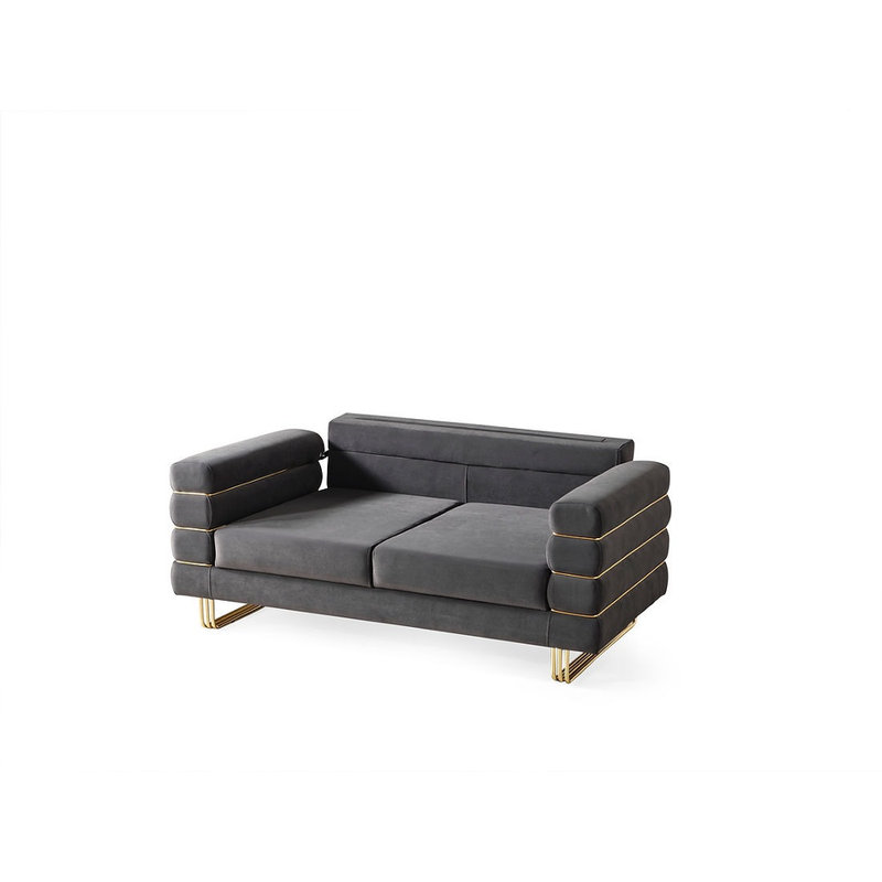 Canapé et causeuse Luma Emerald, Gris