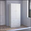 Armoire Taly avec portes doubles, 2 tiroirs et tringle de suspension blanche-1505144057