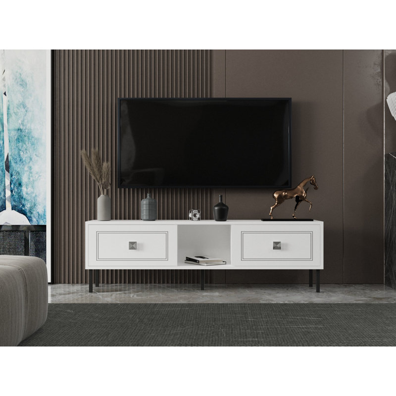 Keikei Unfinished TV Stand, Chrome