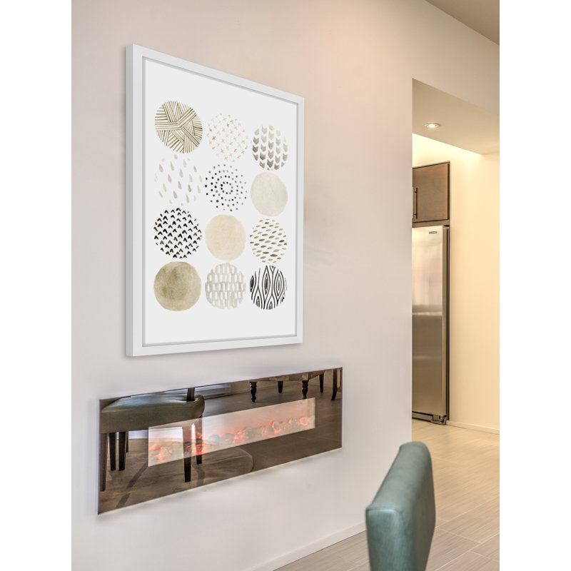 Neutral Pattern Play I - Single Picture Frame Painting, 91cm H x 61cm W x 4cm D