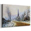 «Church at Jeufosse, Snowy Weather, 1893», toile tendue avec châssis-1878850583