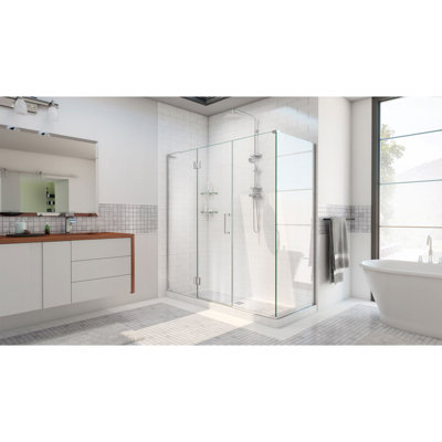 Unidoor-X 57 W x 30.38 D x 72 H Frameless Hinged Shower Enclosure