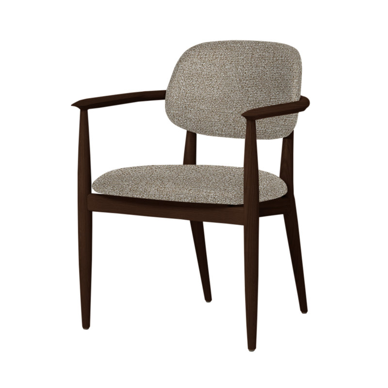 Chaise Slow de Space Copenhagen, Chêne brun foncé, Medley 61002